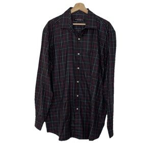 Carnoustie Black & Red 100% Cotton Long Sleeve Button Down Shirt Sz. XL